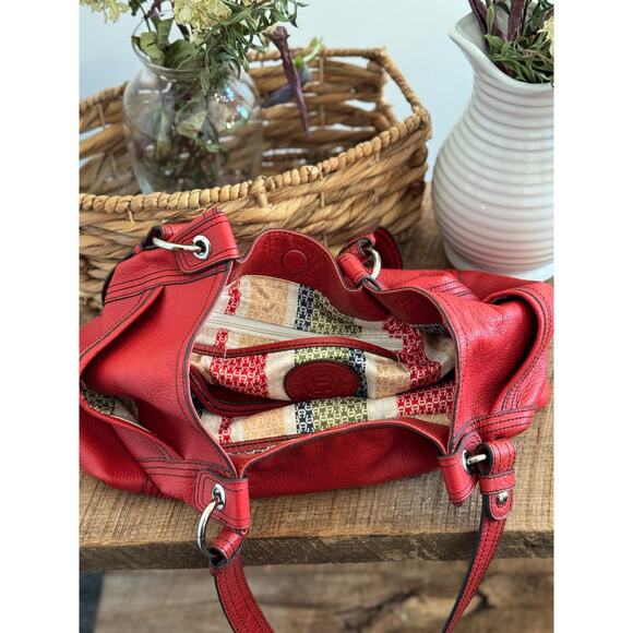 Vintage Etienne Aigner Red Pebbled Leather Shoulder Bag - Picture 5 of 9